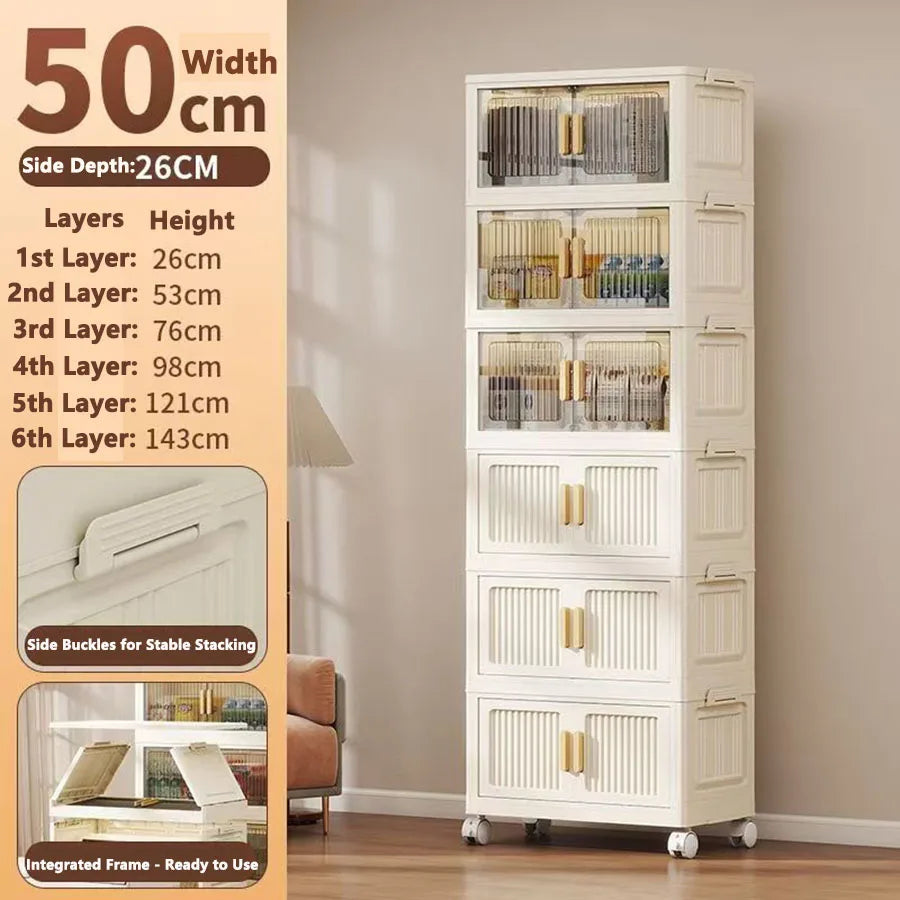 Foldable Dustproof Wardrobe Multi Scene Storage Cabinet Home Organization Closet & Kitchen Solution Versatile Compact Storage
