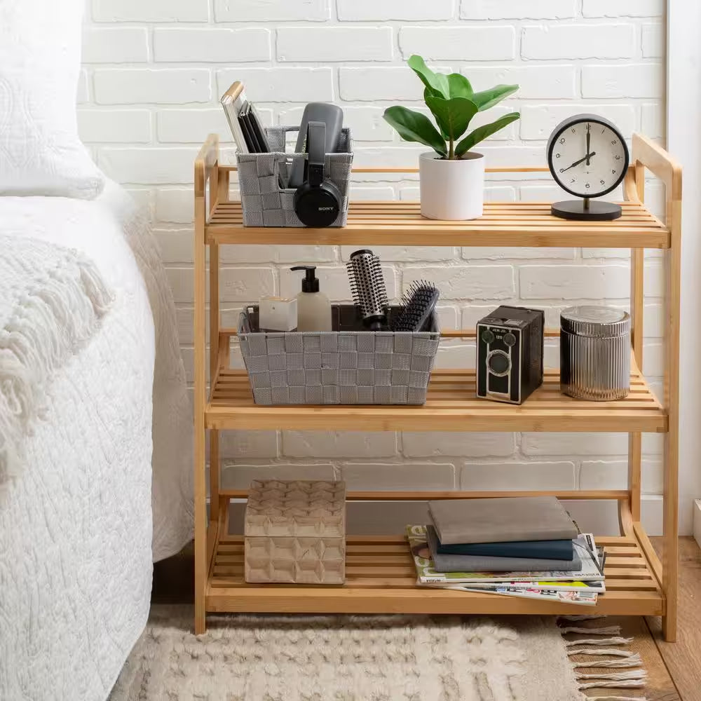 Heather Gray Small Woven Strap Shelf Cube Storage Bin (2-Pack)