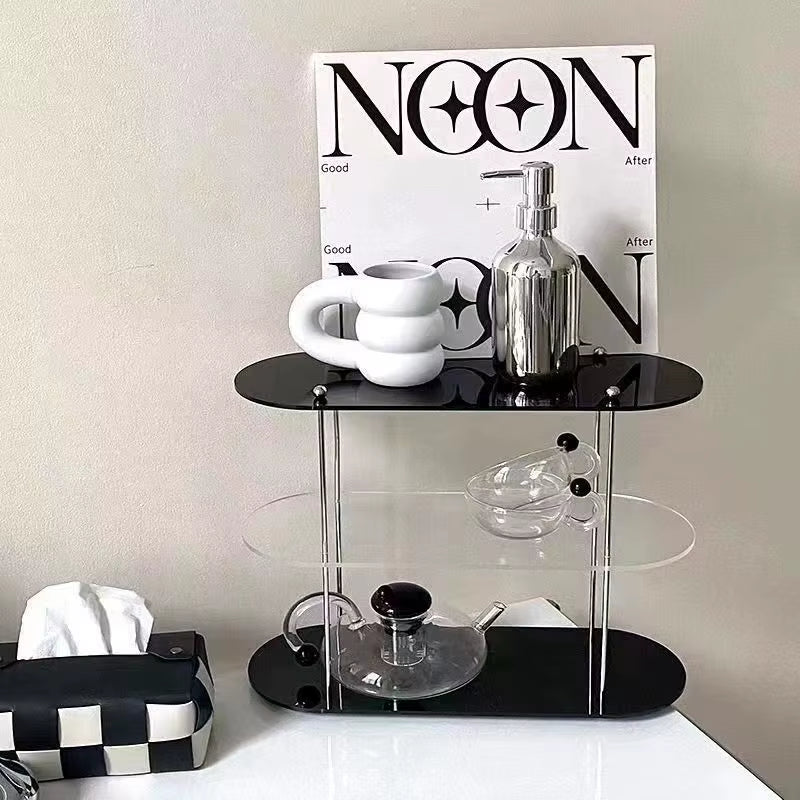 Ins Style Acrylic Multi-Layer Storage Rack Decorative Shelves Desk Organizer Makeup Jewelry Home Organization Garden
