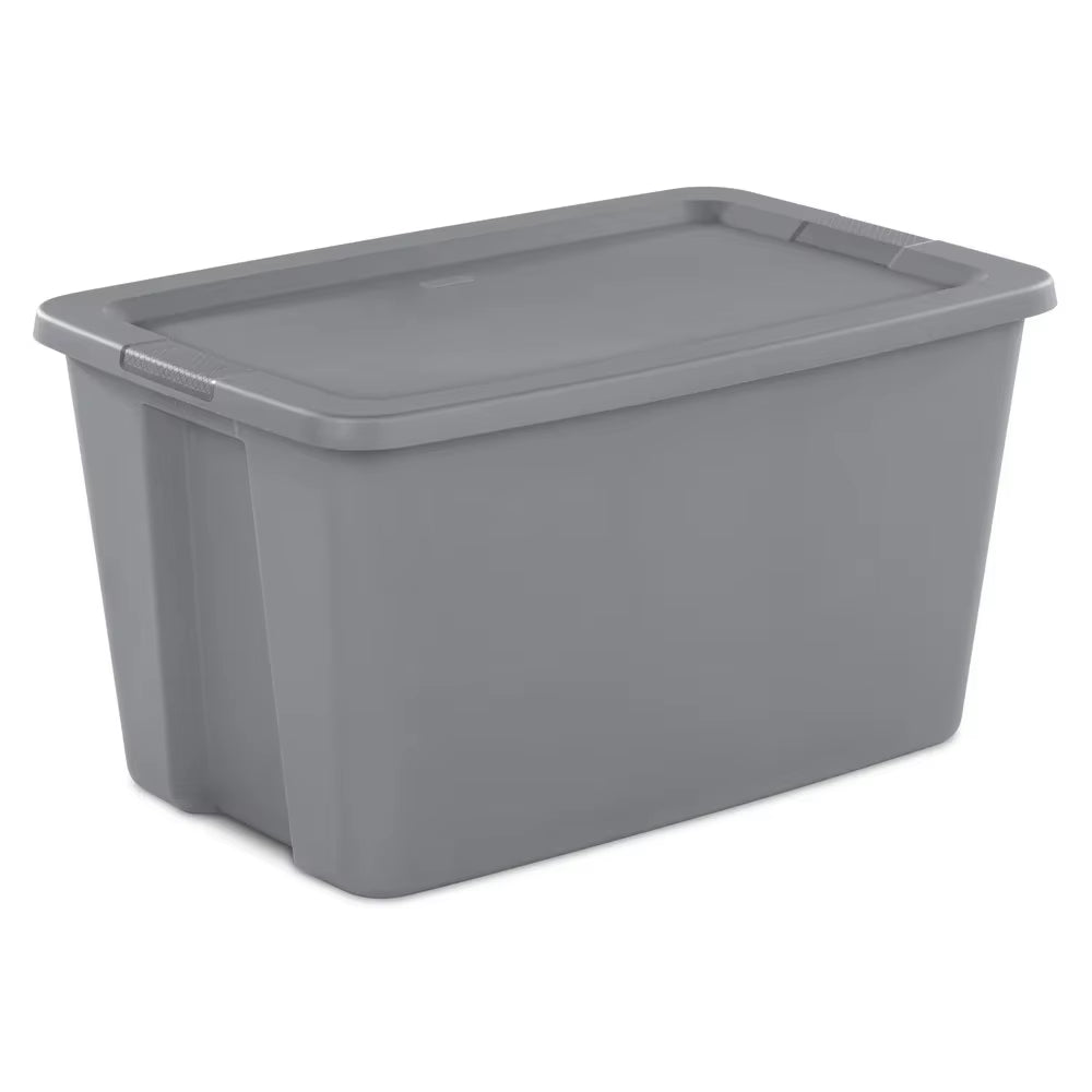 30 Gallon Plastic Storage Box Stackable with Snap-On Lid for Home Organization