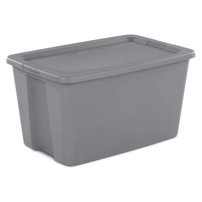 30 Gallon Plastic Storage Box Stackable with Snap-On Lid for Home Organization