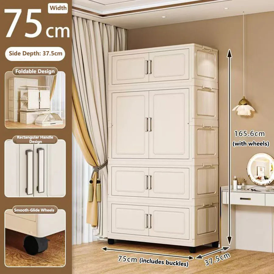 Foldable Dustproof Wardrobe Multi Scene Storage Cabinet Home Organization Closet & Kitchen Solution Versatile Compact Storage