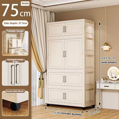 Foldable Dustproof Wardrobe Multi Scene Storage Cabinet Home Organization Closet & Kitchen Solution Versatile Compact Storage