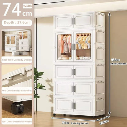 Foldable Dustproof Wardrobe Multi Scene Storage Cabinet Home Organization Closet & Kitchen Solution Versatile Compact Storage