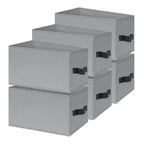 White 14In X 10In X 8In Fabric Closet Shelf Organizer Bins with Handles, Set of 6, for Home Organization