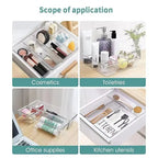 8/13/25Pcs Drawer Organizers Set Clear Plastic Desk Divider Bins Bedroom Dresser Office Storage Box for Makeup Jewelries Kitchen