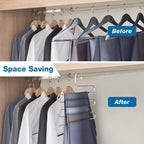 Hangers for Pants Clothes Hangers 6Pcs Stainless Steel Pants Hangers Space Saving for Trousers Skirts Jean