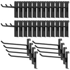 32-Pack 6-Inch Grid Wall Display Hooks, Black, for Retail & Home Organization