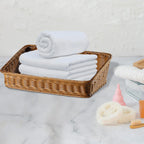 Handmade Woven Storage Boxes Straw Storage Baskets Rectangle Cosmetic Gadgets Toys Basket Container Home Organization