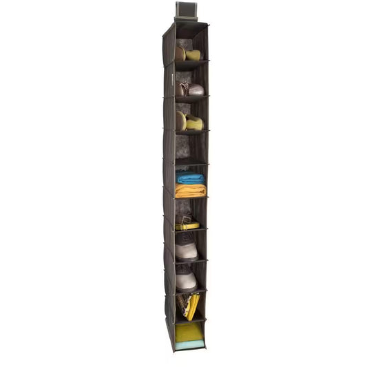 54 In. H Gray Fabric Hanging Closet Organizer