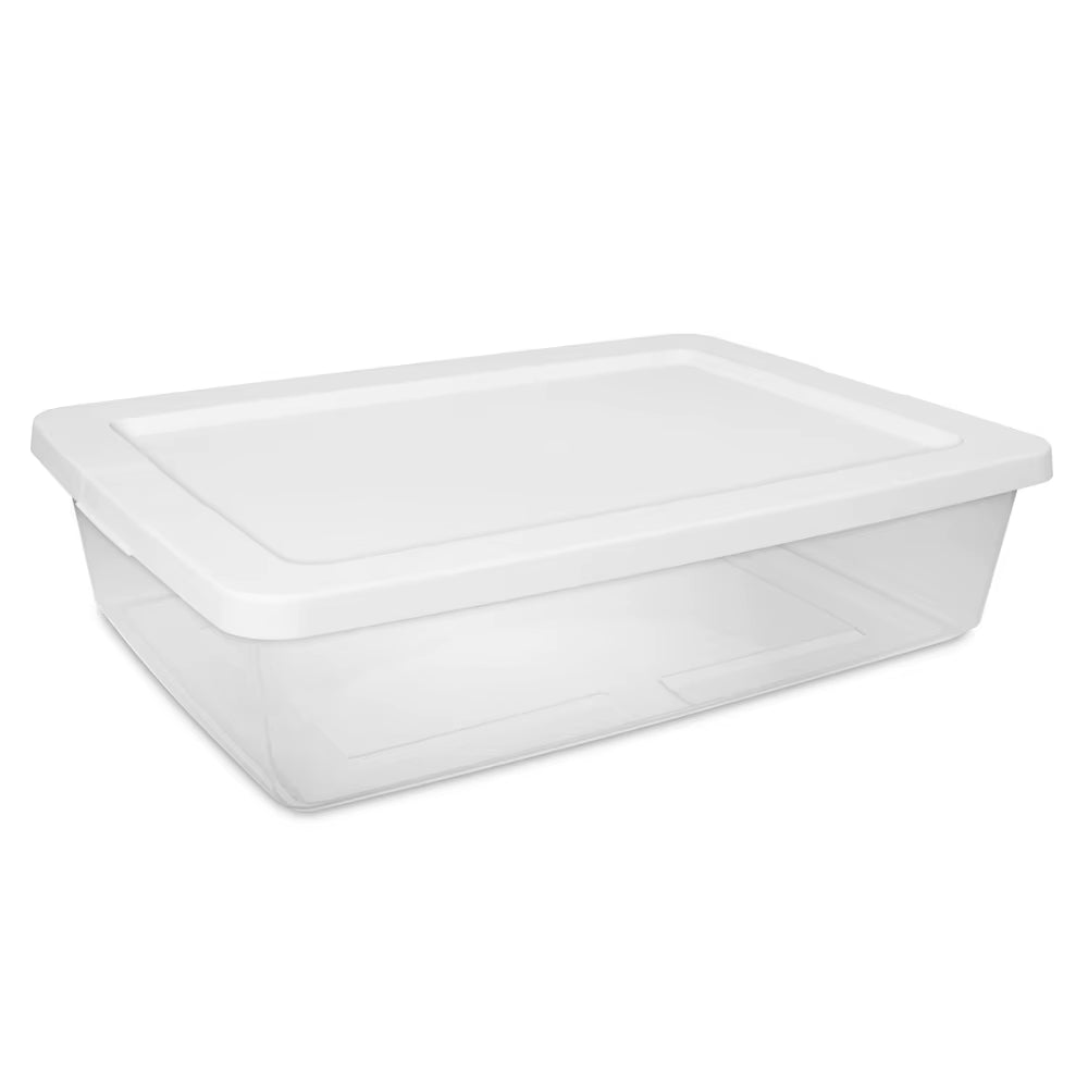 28 Quart Clear Plastic Storage Bins Set of 2 with Snap-On Lid Efficient Home Organization and Space Saving