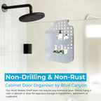 Versatile over Cabinet/Door Storage Organizer with Interchangeable Baskets for Shower Caddy 3In. White