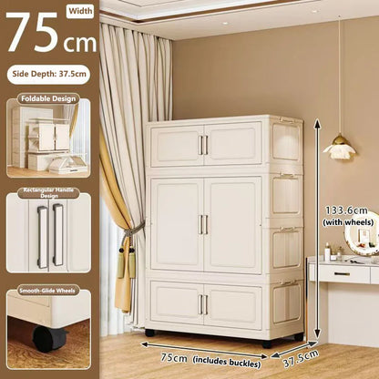 Foldable Dustproof Wardrobe Multi Scene Storage Cabinet Home Organization Closet & Kitchen Solution Versatile Compact Storage