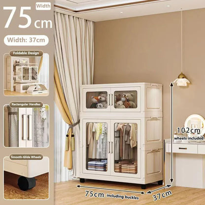 Foldable Dustproof Wardrobe Multi Scene Storage Cabinet Home Organization Closet & Kitchen Solution Versatile Compact Storage