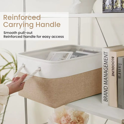 Large Storage Baskets-Storage Bins for Shelves and Closet Organizing,Foldable Fabric Bin for Home Organization Clothes and Laund