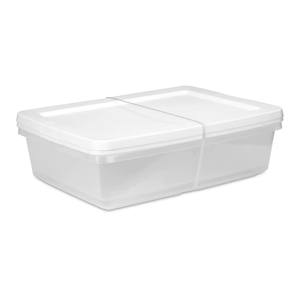 28 Quart Clear Plastic Storage Bins Set of 2 with Snap-On Lid Efficient Home Organization and Space Saving
