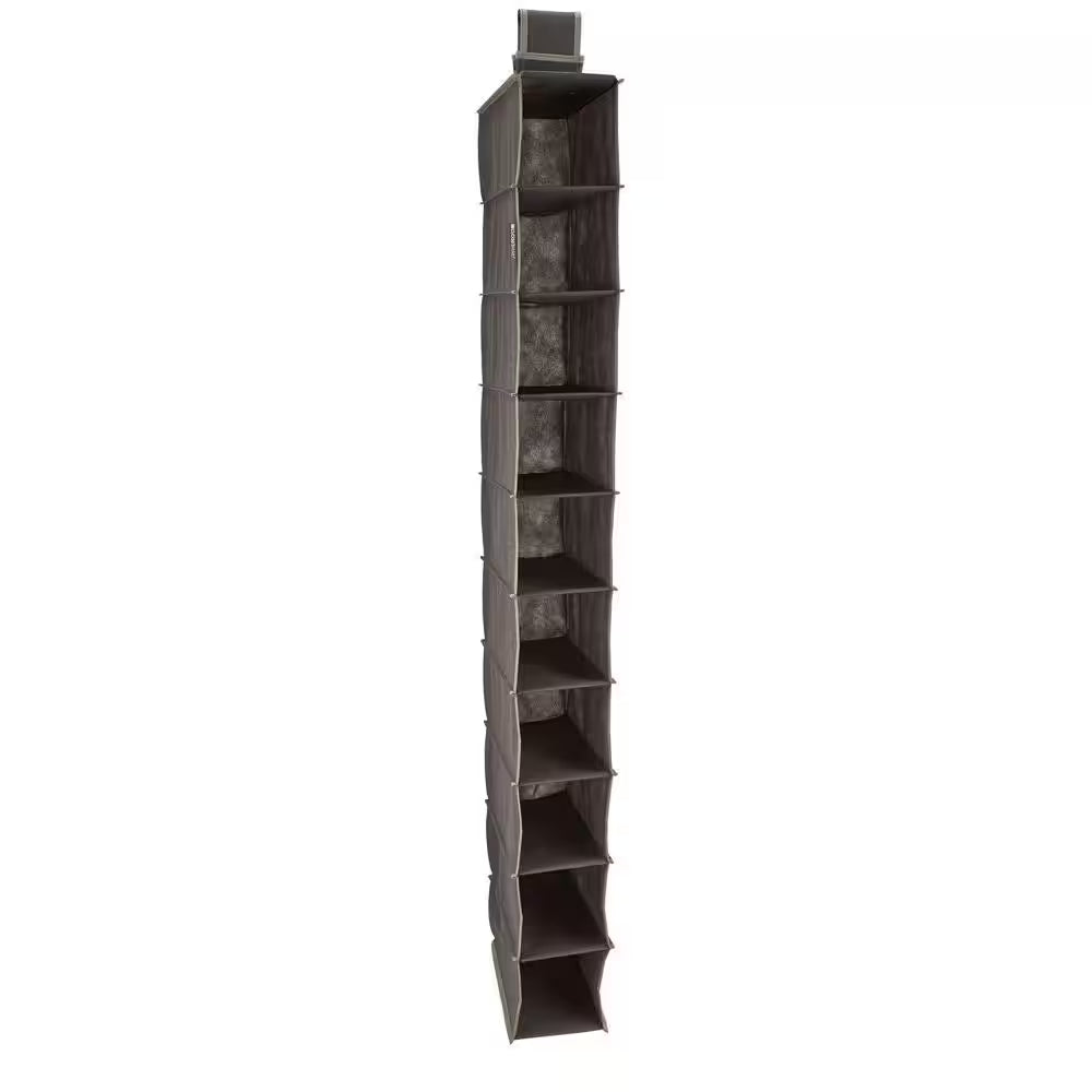 54 In. H Gray Fabric Hanging Closet Organizer