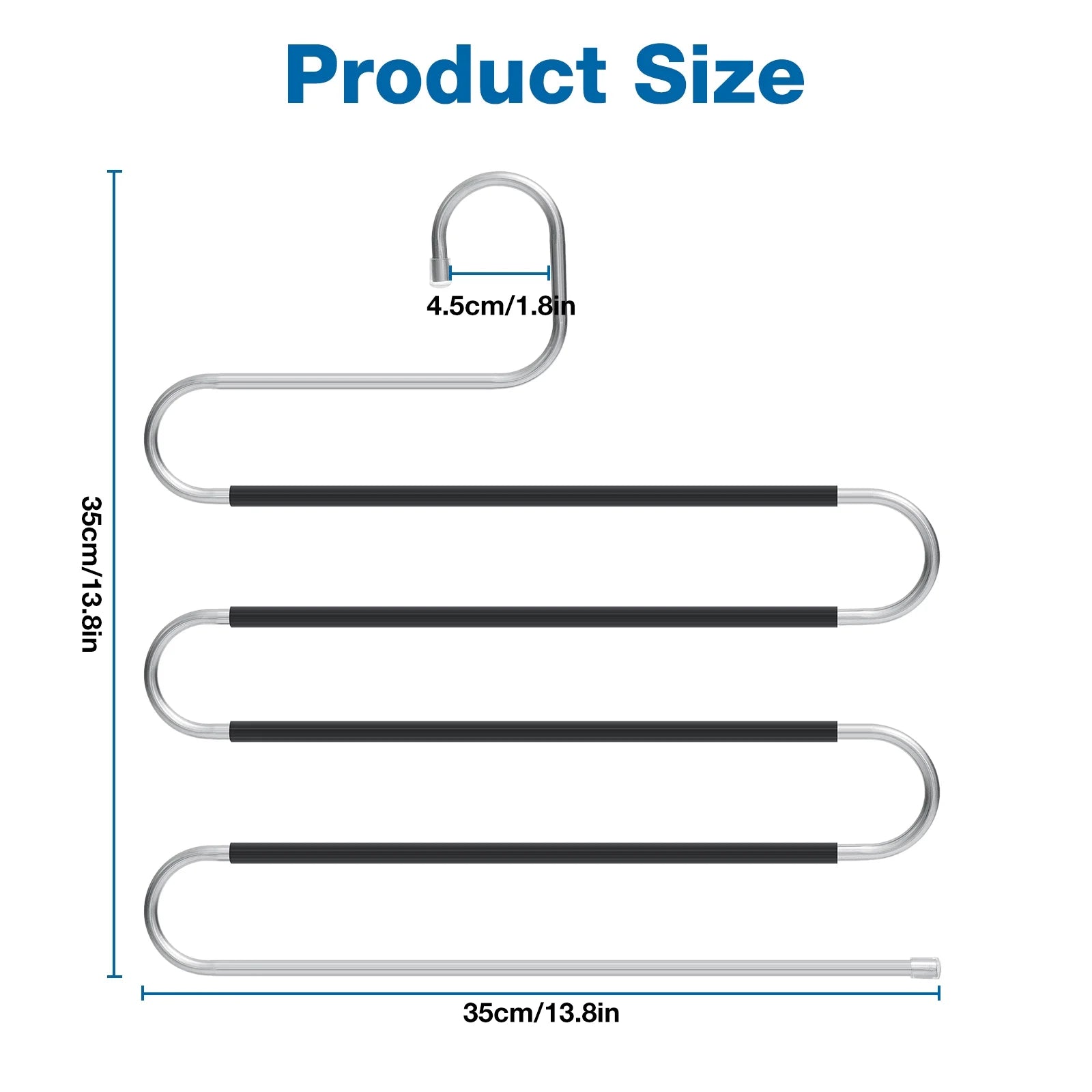 Hangers for Pants Clothes Hangers 6Pcs Stainless Steel Pants Hangers Space Saving for Trousers Skirts Jean
