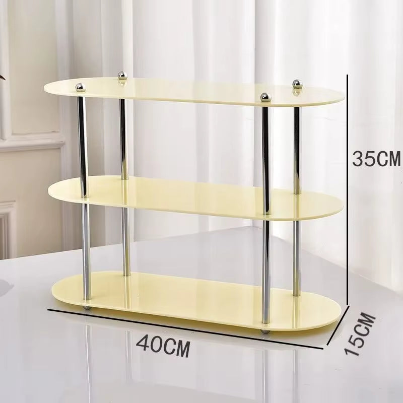 Ins Style Acrylic Multi-Layer Storage Rack Decorative Shelves Desk Organizer Makeup Jewelry Home Organization Garden