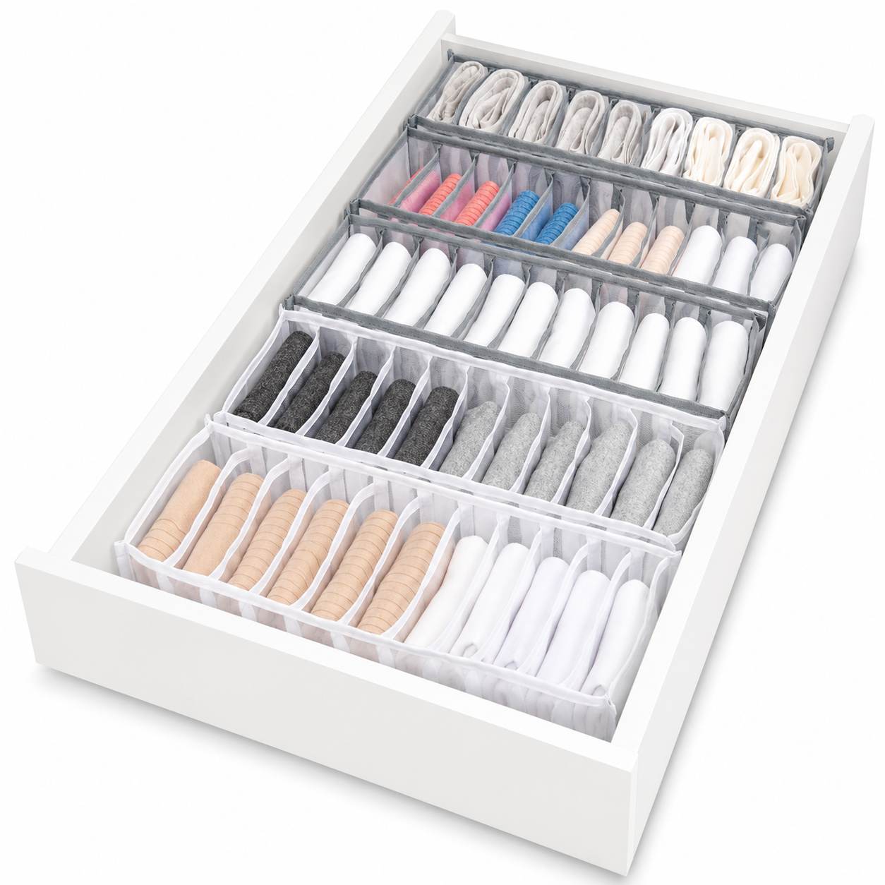 Bamboo Drawer Organizer Set – Expandable, 5-Piece