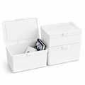 White Dustproof Storage Box with Lid – Stackable Organizer