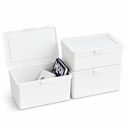 White Dustproof Storage Box with Lid – Stackable Organizer