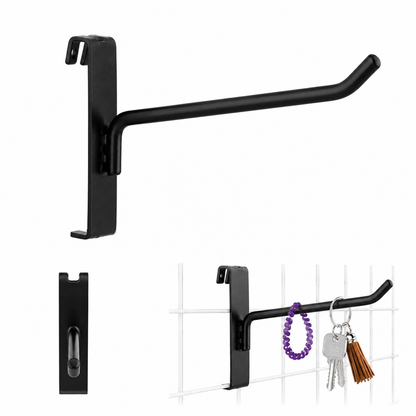 Black Grid Wall Hooks for Home Display