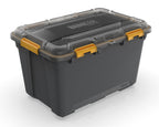 19.8 Gallon Large Gasket Tote, IP68 Waterproof Plastic Storage Bin with Lid, Gasket Seal and Durable Latches, Gray