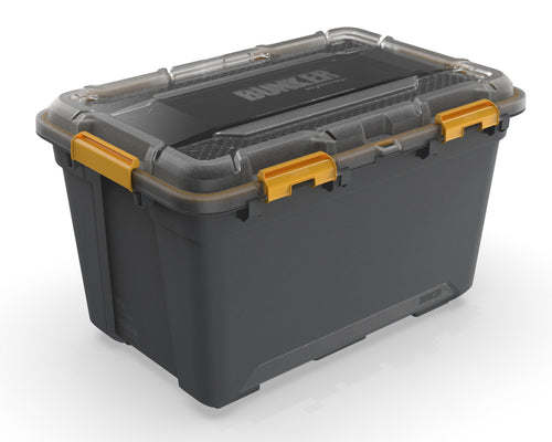 19.8 Gallon Large Gasket Tote, IP68 Waterproof Plastic Storage Bin with Lid, Gasket Seal and Durable Latches, Gray