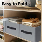 White 14In X 10In X 8In Fabric Closet Shelf Organizer Bins with Handles, Set of 6, for Home Organization