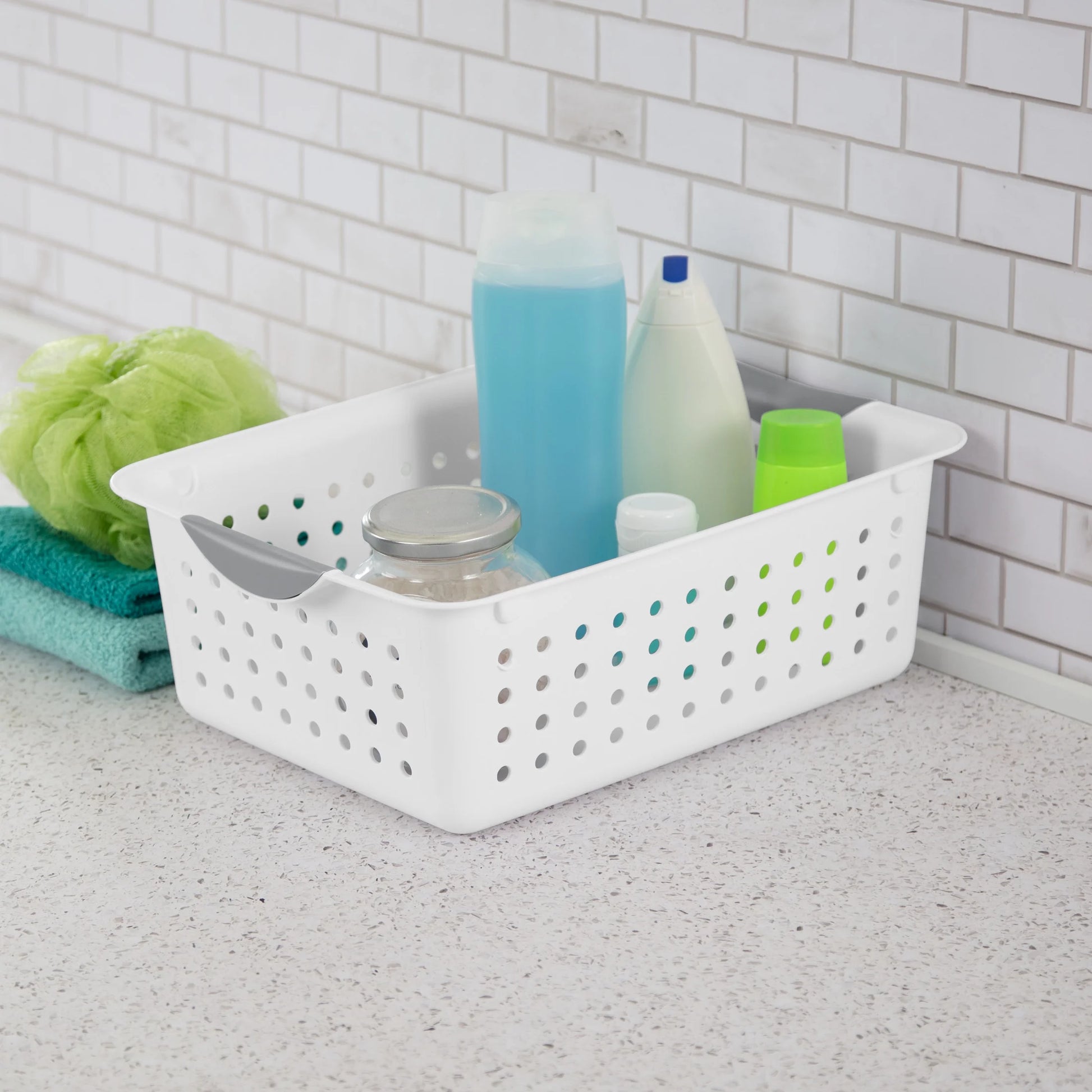 Medium Ultra™ Basket, Open Plastic Storage Bin, Organization Solution, White