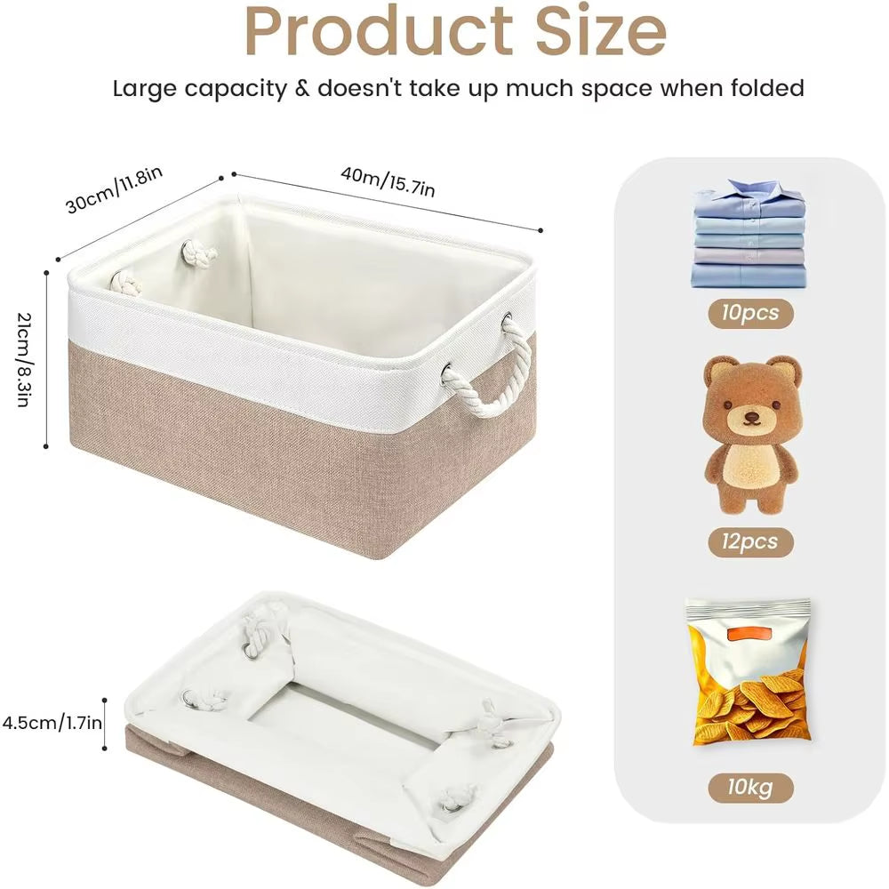 Large Storage Baskets-Storage Bins for Shelves and Closet Organizing,Foldable Fabric Bin for Home Organization Clothes and Laund
