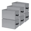 White 14In X 10In X 8In Fabric Closet Shelf Organizer Bins with Handles, Set of 6, for Home Organization