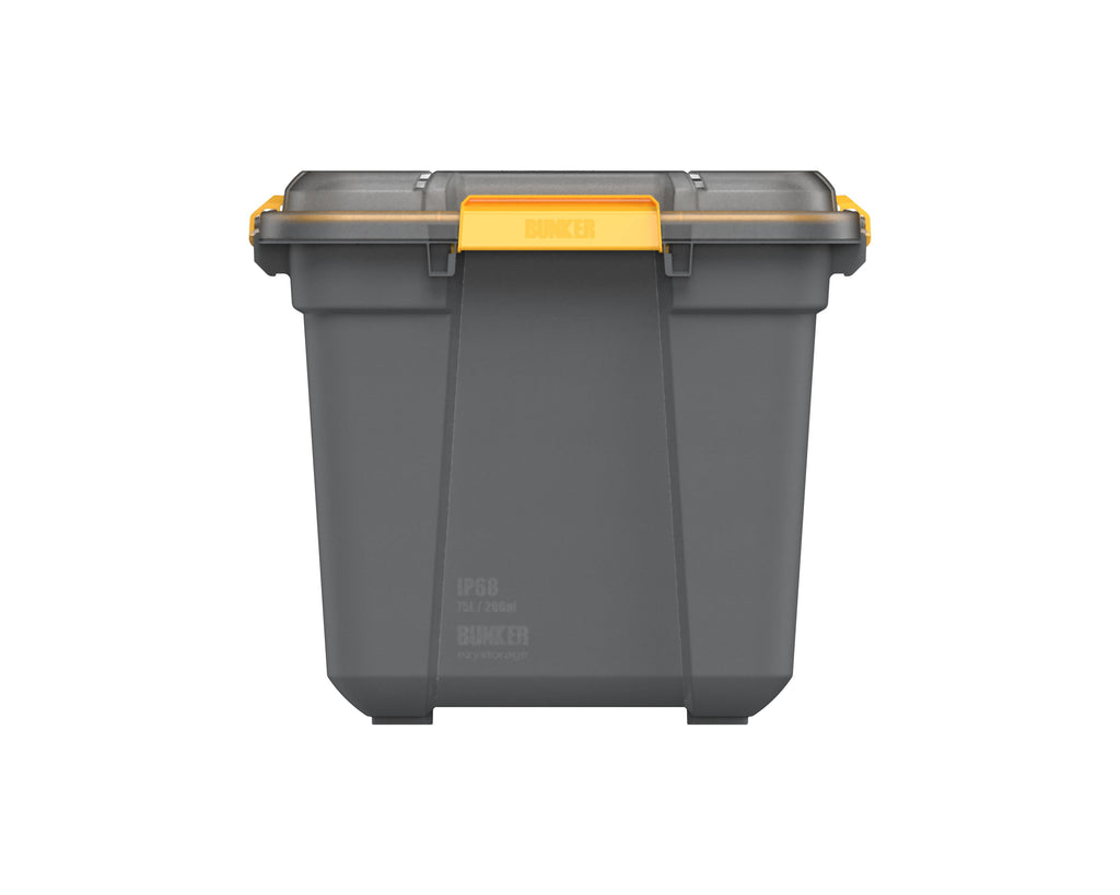 19.8 Gallon Large Gasket Tote, IP68 Waterproof Plastic Storage Bin with Lid, Gasket Seal and Durable Latches, Gray
