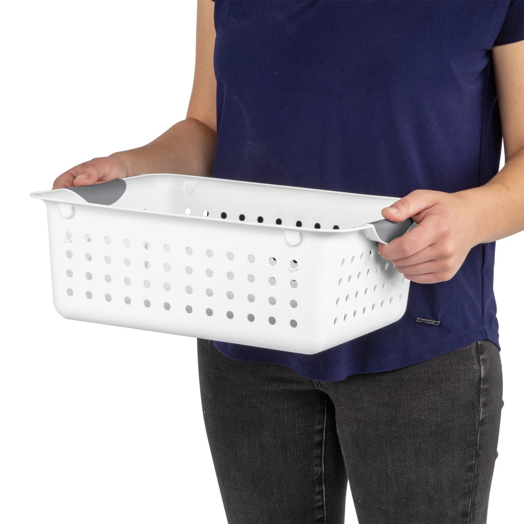 Medium Ultra™ Basket, Open Plastic Storage Bin, Organization Solution, White