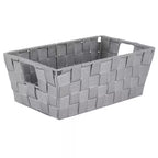 Heather Gray Small Woven Strap Shelf Cube Storage Bin (2-Pack)