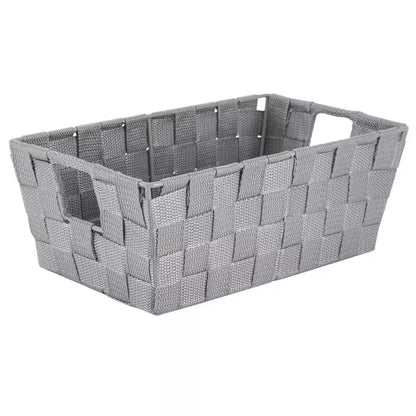 Heather Gray Small Woven Strap Shelf Cube Storage Bin (2-Pack)