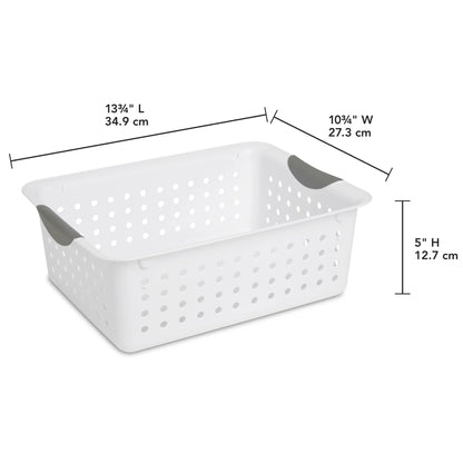 Medium Ultra™ Basket, Open Plastic Storage Bin, Organization Solution, White