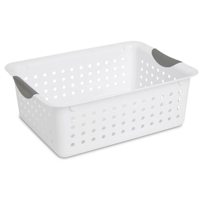 Medium Ultra™ Basket, Open Plastic Storage Bin, Organization Solution, White