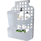 Versatile over Cabinet/Door Storage Organizer with Interchangeable Baskets for Shower Caddy 3In. White