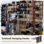 32-Pack 6-Inch Grid Wall Display Hooks, Black, for Retail & Home Organization