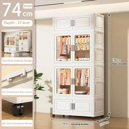 Foldable Dustproof Wardrobe Multi Scene Storage Cabinet Home Organization Closet & Kitchen Solution Versatile Compact Storage