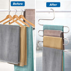 Hangers for Pants Clothes Hangers 6Pcs Stainless Steel Pants Hangers Space Saving for Trousers Skirts Jean