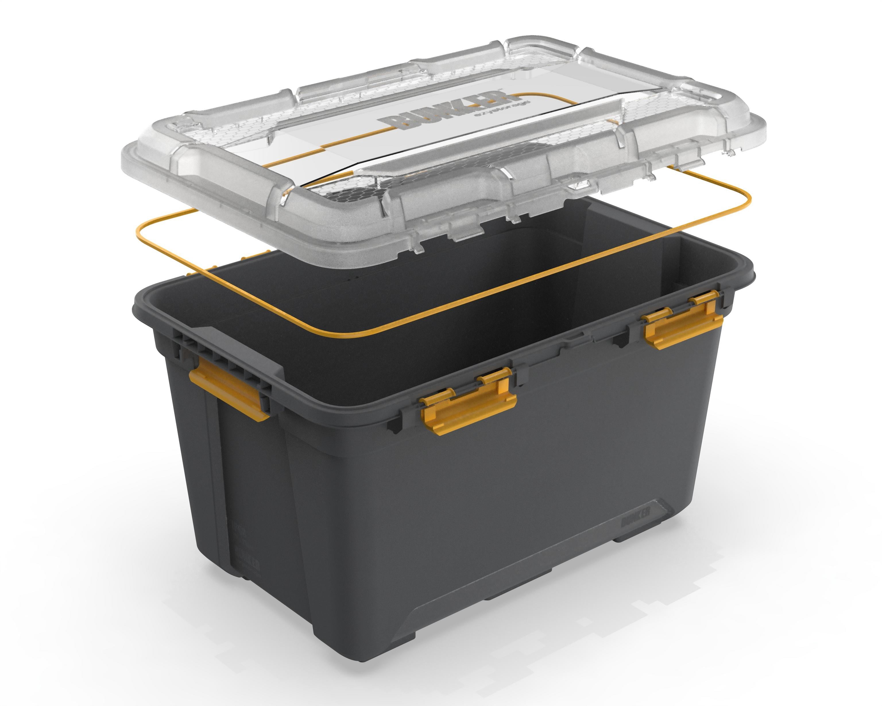 19.8 Gallon Large Gasket Tote, IP68 Waterproof Plastic Storage Bin with Lid, Gasket Seal and Durable Latches, Gray