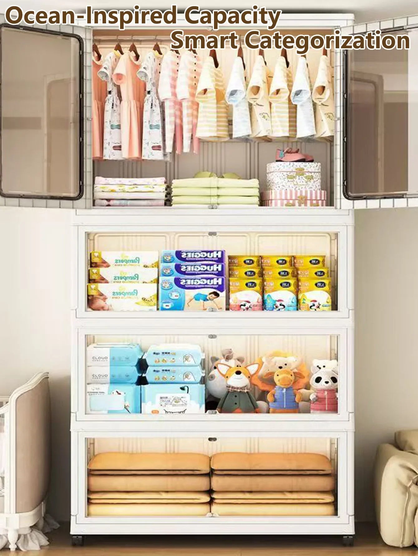 Foldable Dustproof Wardrobe Multi Scene Storage Cabinet Home Organization Closet & Kitchen Solution Versatile Compact Storage