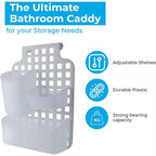 Versatile over Cabinet/Door Storage Organizer with Interchangeable Baskets for Shower Caddy 3In. White
