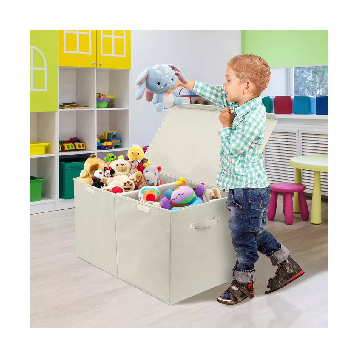 Sorbus Toy Chest with Flip-Top Lid, Kids Collapsible Storage for Nursery, Playroom, Closet, Home Organization