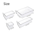 8/13/25Pcs Drawer Organizers Set Clear Plastic Desk Divider Bins Bedroom Dresser Office Storage Box for Makeup Jewelries Kitchen
