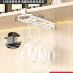 Non-Punching Inverted Hanging Red Wine Glass Rack Goblet Cabinet Hanging Racks Light Luxury High-End Home Organization