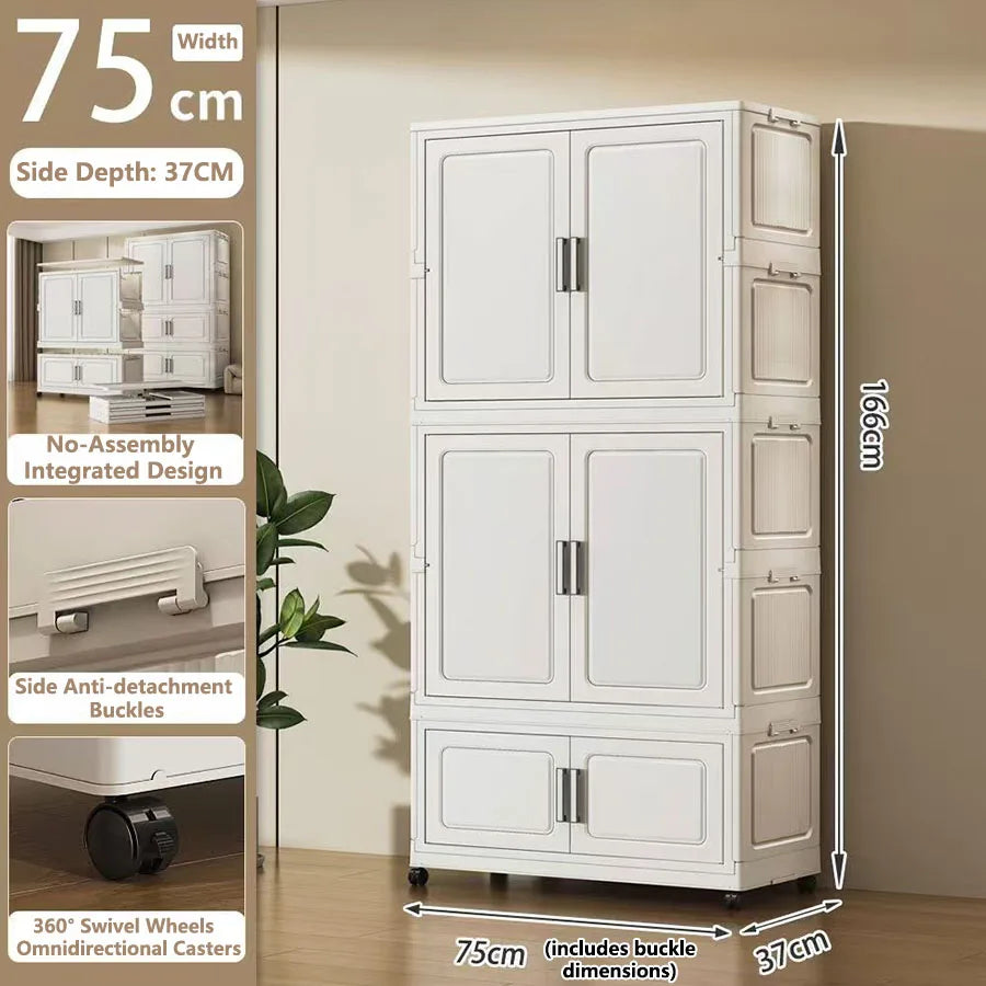 Foldable Dustproof Wardrobe Multi Scene Storage Cabinet Home Organization Closet & Kitchen Solution Versatile Compact Storage